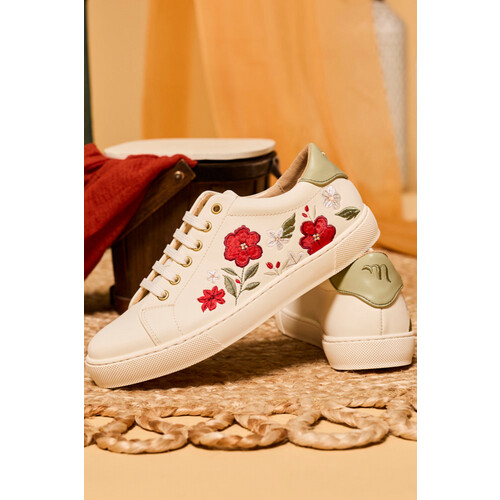 Minuit Sur Terre dames vegan Sneakers Virevolte Karmijnrood Tweedehands