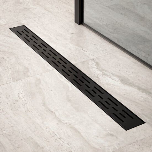 Mirlux Douchegoot - 80 cm - RVS 304 - Mat zwart - Standaard rooster Tweedehands