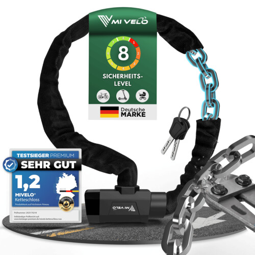 MIVELO Fietsketting - Kettingslot - 90 CM - Staal - Hoge veiligheid