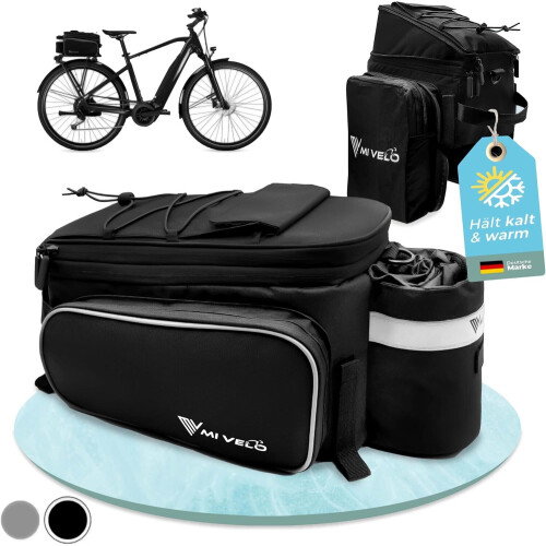 MIVELO Fietstas Bagagedrager - Geïsoleerd - Tot 20L - Waterafstotend - 40 x 22 x 20 cm - Zwart