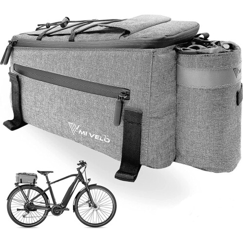MIVELO - Fietstas - Koeltas voor bagagedrager - Waterafstotend - 10 l - Grijs