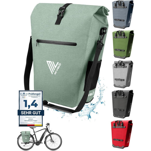 MIVELO Fietstas - Waterdicht - 25L met Laptopvak en Schouderriem - Mint Tweedehands