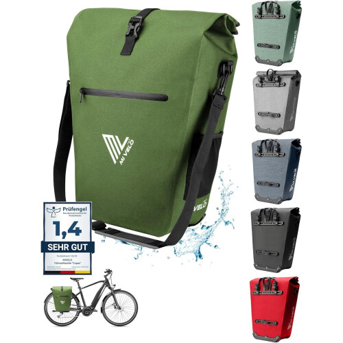 MIVELO Fietstas - Waterdicht met Laptopvak en Schouderriem - 25L - Olijfgroen Tweedehands