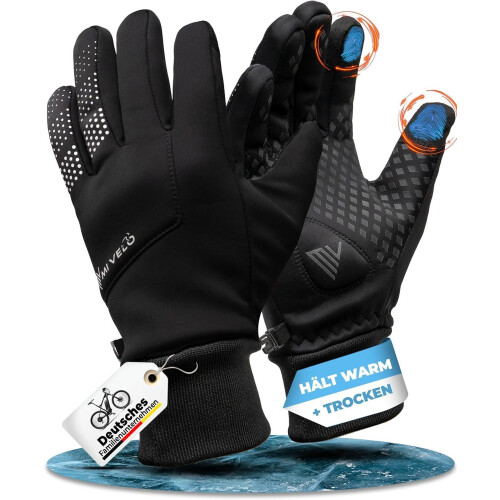 MIVELO VELORIDER - Fietshandschoenen - Wind- en Waterdicht - Touchscreen - Zwart - Maat XL Tweedehands