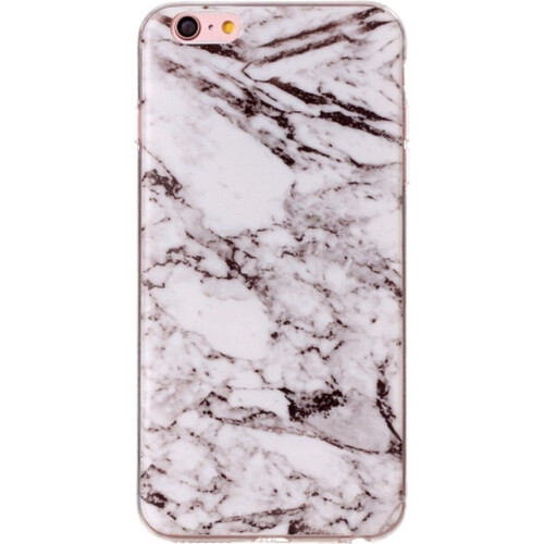 Mobigear iPhone 6s Plus - Back Cover - Flexibel TPU - Marmer Wit