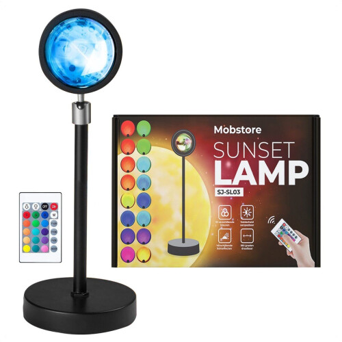 Mobstore Sunset Lamp - Projector lamp - 16 Kleuren - 360 graden draaibaar - Afstandsbediening - Sfeerverlichting Tweedehands