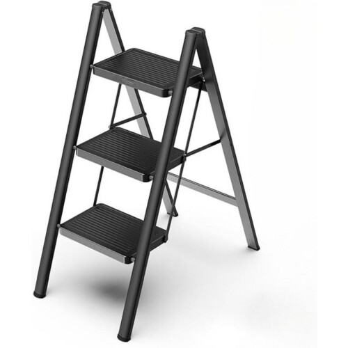 Moeve Keukentrap - 3 treden - Inklapbaar lichtgewicht met anti-slip - Zwart Tweedehands