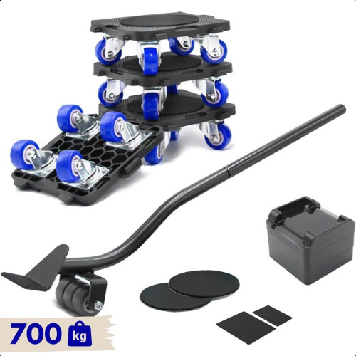 Moeve Meubelroller - Meubeltransporter - 9 delige set - Draagvermogen 700kg - Zwart (4 stuks) Tweedehands