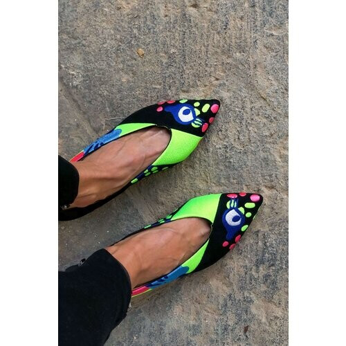 Momoc dames vegan Ballerina's Chumerri Zwart