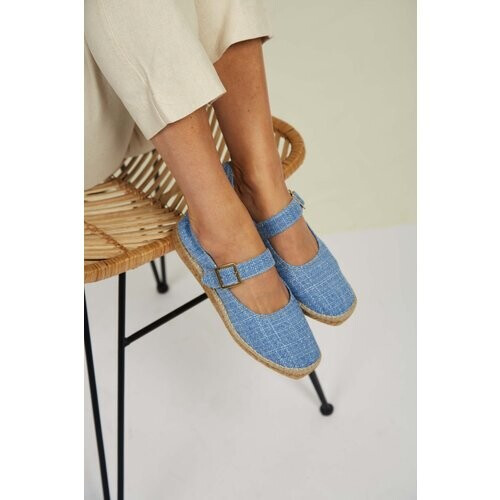 Momoc dames vegan Chinchón-Flats Blauw Tweedehands