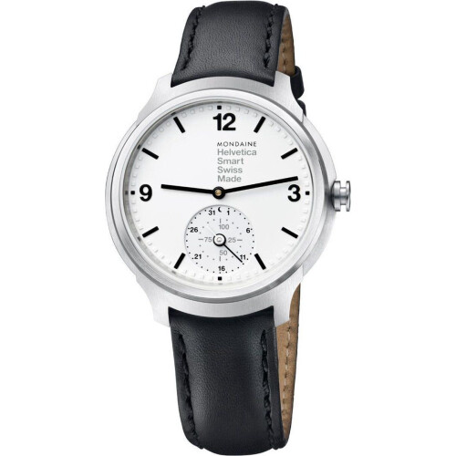 Mondaine Helvetica No1 - SmartWatch - Beweging en slaapmonitoring - Wit/zwart Tweedehands