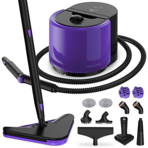 Motionflow 2.0 - Stoomreiniger PRO - 1500W 1.5L Watertank - Dieptereiniging Vloer Bank Badkamer Tapijt - Zwart