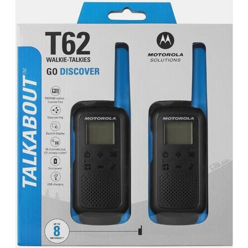 Motorola T62 Blue Twin Walkie Talkie Middenblauw/Zwart Tweedehands