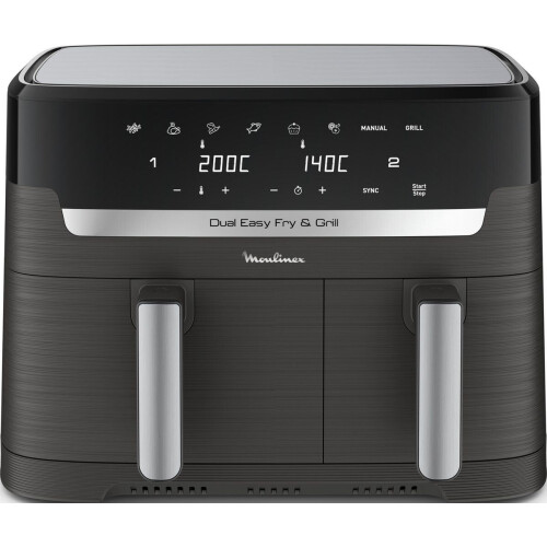 Moulinex Dual Easy Fry EZ905B20 - Dubbele Airfryer - 8,3L - 8 kookprogramma's Tweedehands