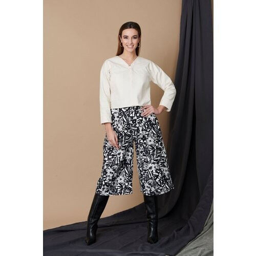 M.R BRAVO dames vegan Culotte Broek Zwart Wit Tweedehands