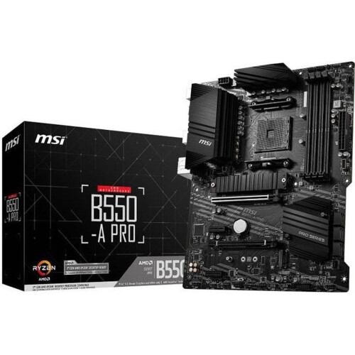 MSI B550-A PRO - Moederbord - AMD B550 - Socket AM4 - 4x DDR4 - ATX