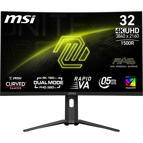 MSI MAG 321CUPDF - Gaming Monitor - 32"4K UHD 160Hz 1500R - Zwart