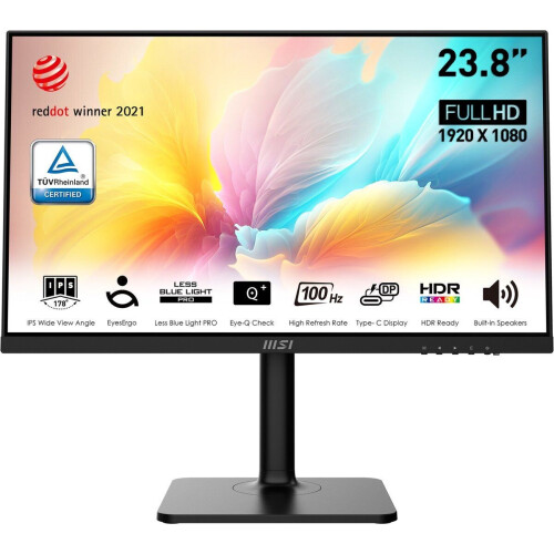 MSI Modern MD2412P - Computer Monitor - 60,5 cm (23.8") Full HD 1920 x 1080 Pixels 100 Hz 1 ms - Zwart