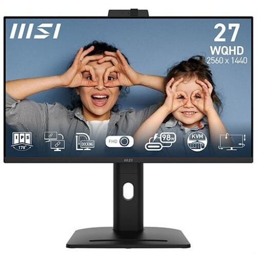 MSI MP275QPDG - QHD Monitor - USB-C Docking 96W PD KVM-switch - Zwart