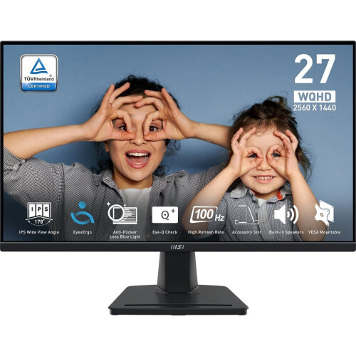 MSI PRO MP275Q - WQHD Monitor - 100Hz - 27 Inch - 2x2W Speakers