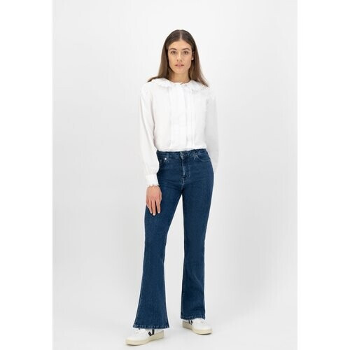 MUD Jeans dames vegan Isy Flared Jeans - Stone Indigo Tweedehands