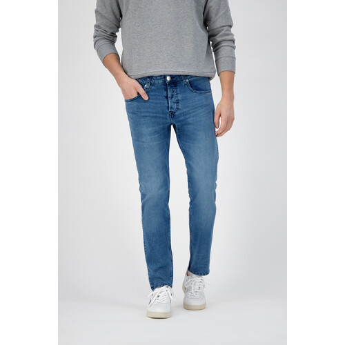 MUD Jeans mannen vegan Jeans Slanker Rick Authentiek Indigo Blauw Tweedehands