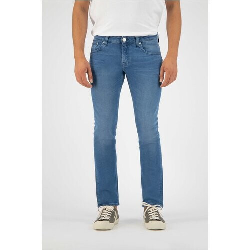 MUD Jeans mannen vegan Jeans Slim Lassen Blauw Tweedehands