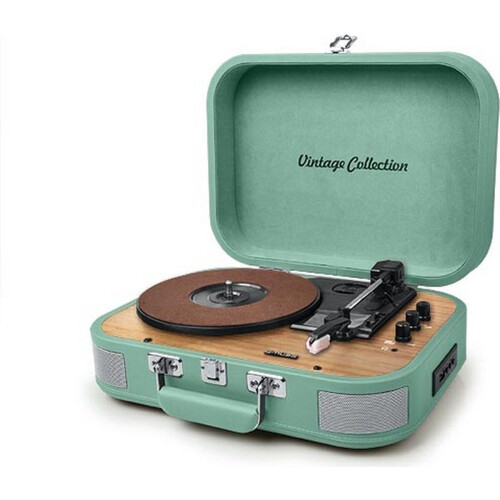 Muse MT-201WG - Kofferplatenspeler - Bluetooth en USB-encoding - Mintgroen Tweedehands