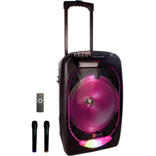 N-GEAR Flash 1240 - Draadloze 12 inch bluetooth-luidspreker - 500W met microfoon en LED-lichtshow