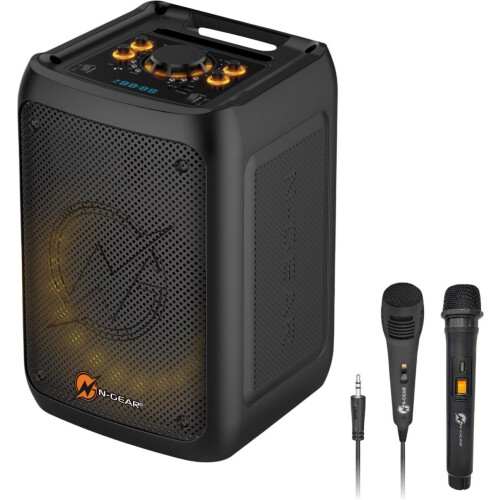 N-GEAR Flash Banger 777 - Karaoke Set - 2 Microfoons - Bluetooth Speaker 160W - Lichtshow - Zwart (2 stuks)