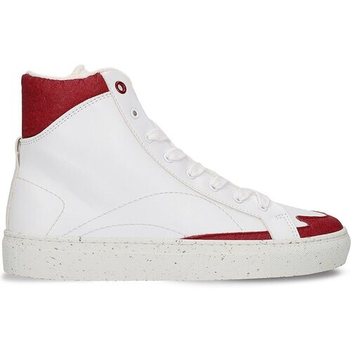 NAE mannen vegan Hoge Sneakers London Wit Rood Tweedehands