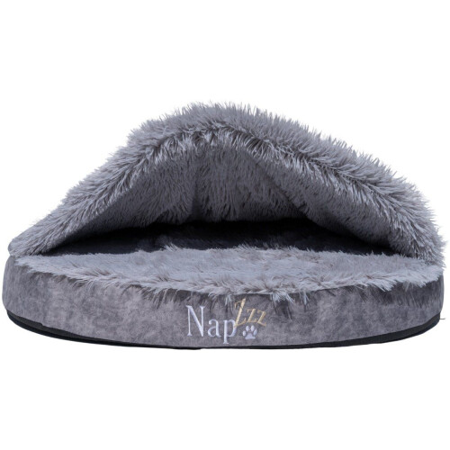 NAPZZZ Cuddle Cave Super Soft - Hondenmand - Eco-leer - 80x60xH20 cm Grijs