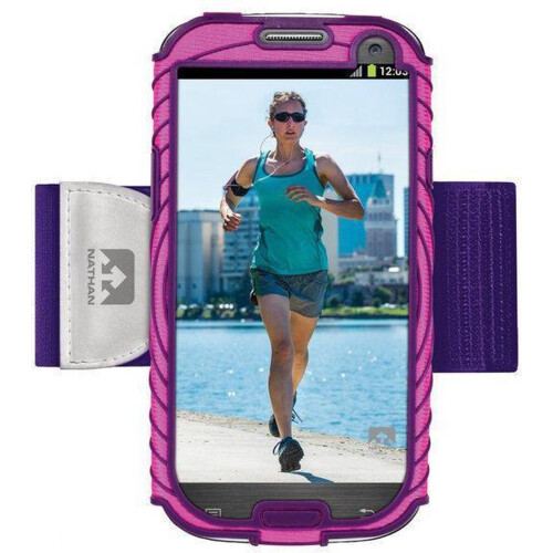 Nathan Sonic Boom - Sportarmband voor Samsung Galaxy S4 - Vochtafvoerend en ergonomisch - Paars Tweedehands