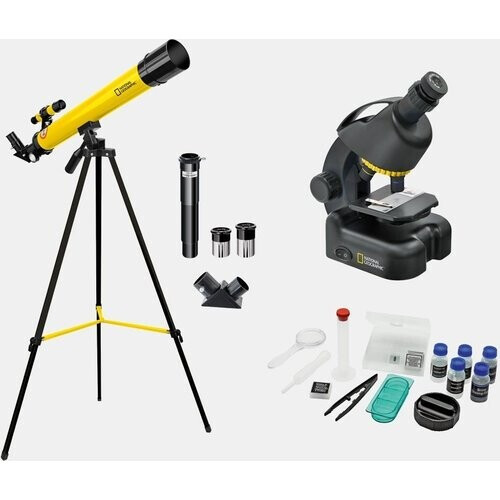National Geographic Compact Telescope + Microscope W. Smartphoneholder Zwart/Geel Tweedehands