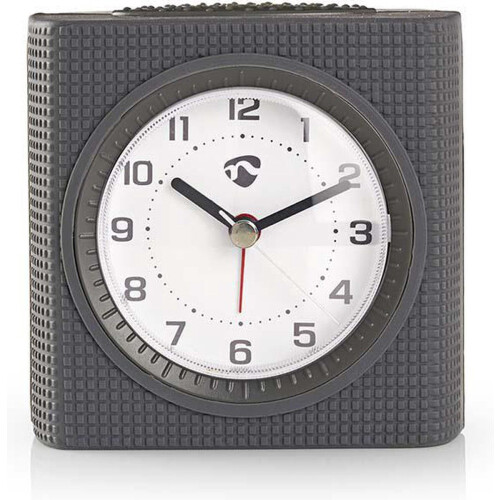 Nedis Analoge Bureau-Wekker - Snoozefunctie - Achtergrondverlichting - Grijs / Wit