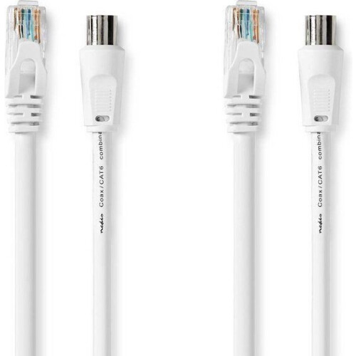 Nedis Coax- en CAT6-Combikabel - IEC Male / RJ45 Male - IEC Female / RJ45 Male Tweedehands