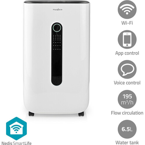 Nedis DEHU20WTW - Luchtontvochtiger - Wi-Fi - 20 l/Dag - Regelbare hygrostaat - Wit Tweedehands