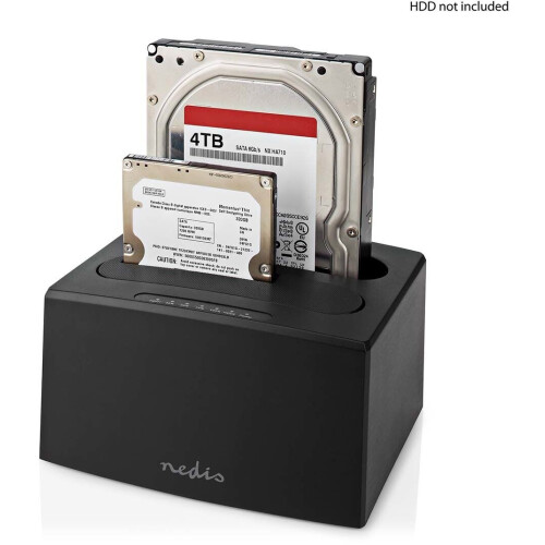 Nedis HDDUDB3210BK - Dual-bay dockingstation - USB 3.2 - Zwart Tweedehands