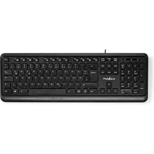 Nedis KBMU200BK - Bedraad Toetsenbord - Membraan toetsen Qwertz DE - Zwart Tweedehands