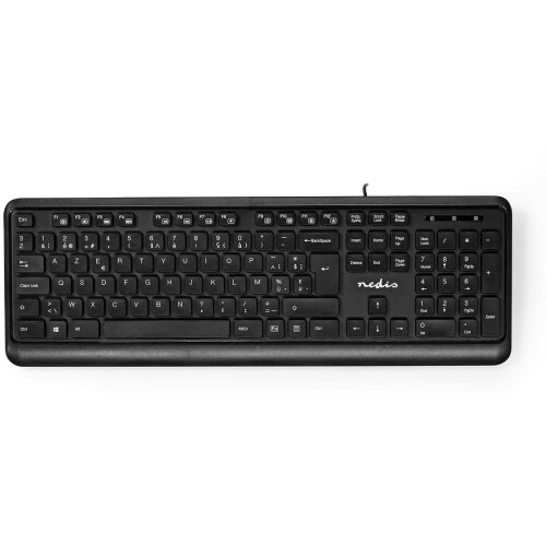 Nedis KBMU200BK - Toetsenbord - FullSize Azerty BE - Draad USB 2.0 Tweedehands