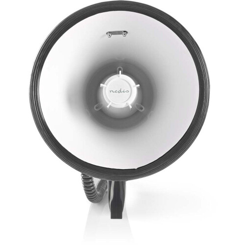 Nedis Megafoon - 120 dB - 1500 m Bereik - USB - Sirene - Opname - Wit/Zwart