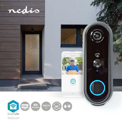 Nedis SmartLife Videodeurbel - Wi-Fi - Full HD 1080p - Nachtzicht - Grijs Tweedehands