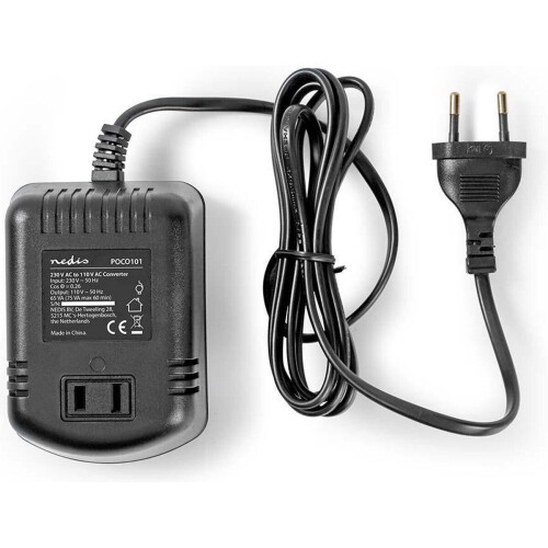 Nedis Spanningsomvormer 75W - 230V naar 110V - Eurostekker ongeaard - Zwart Tweedehands
