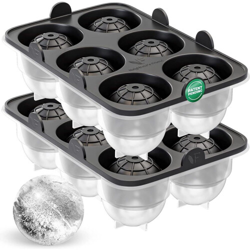 Neighbour's Friend - XXL IJsbalvorm - 4,5 cm ijsballen - Vaatwasserbestendig - Zwart (2 stuks) Tweedehands