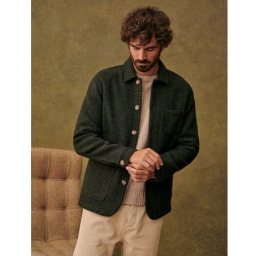 Nelson Heren Jas - 100% Wol - Kraag en Knoopsluiting - Kaki - Maat XL