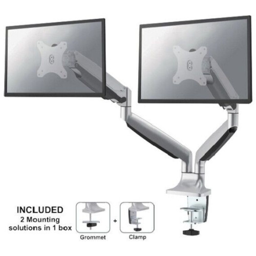 Neomounts NM-D750D - Monitorarm voor 2 schermen - Verstelbaar - Zilver Tweedehands