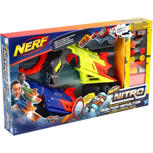 NERF Nitro Duelfury Demolition - Auto's schietset - Multi color (2 stuks) Tweedehands