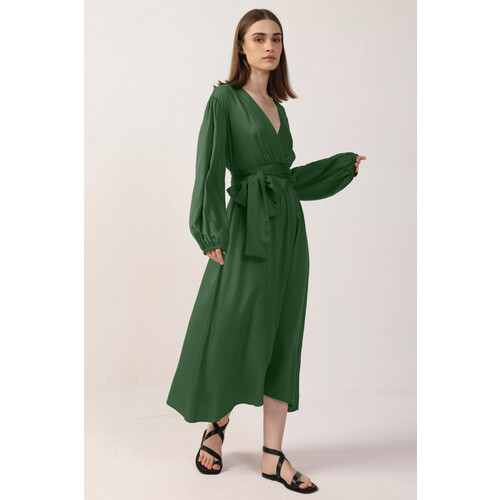 Neu Nomads dames vegan Jurk Rachel Lange Mouw Mosgroen Tweedehands