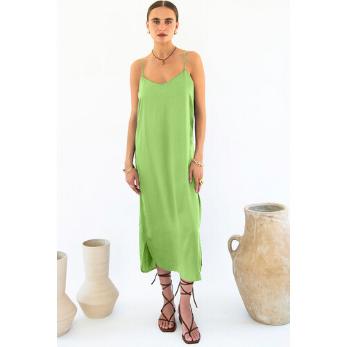 Neu Nomads dames vegan Slip Dress Easy Slip Smaragdgroen Tweedehands