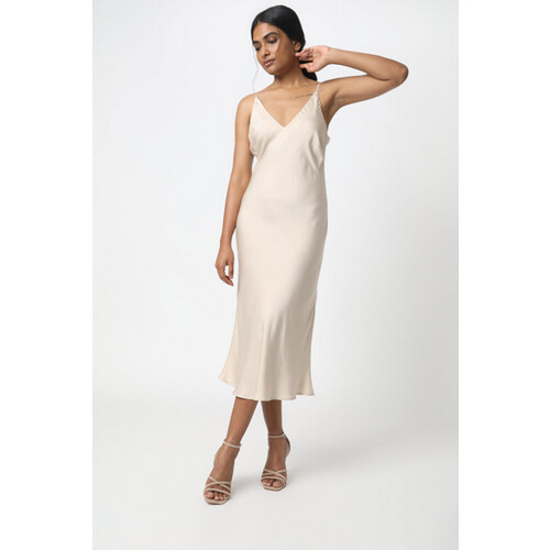 Neu Nomads dames vegan Slipdress Bias Champagne Tweedehands